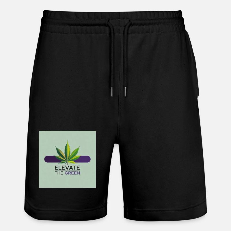Elevate The Green Feuille de Cannabis - Short de jogging bio TRAINER Stanley/Stella unisexe - noir