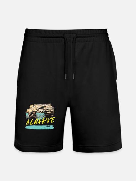 Cliffs Algarve illustration Portugal - Stanley/Stella Trainer Unisex Organic Jogging Shorts - black