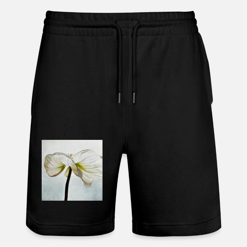 Fleur de pavot blanc - Short de jogging bio TRAINER Stanley/Stella unisexe - noir