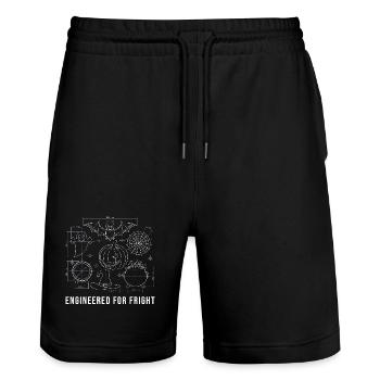 Lustiger Ingenieur Halloween T-Shirt - Stanley/Stella Unisex Bio Joggingshorts Trainer  - Schwarz - Vorne - Nik (191cm) & Marisol (170cm)