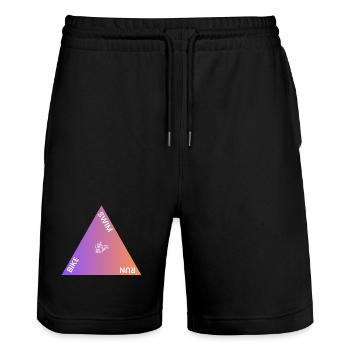 Triathlon Triangle Pente - Short de jogging bio TRAINER Stanley/Stella unisexe - noir - Devant - Nik (191cm) & Marisol (170cm)