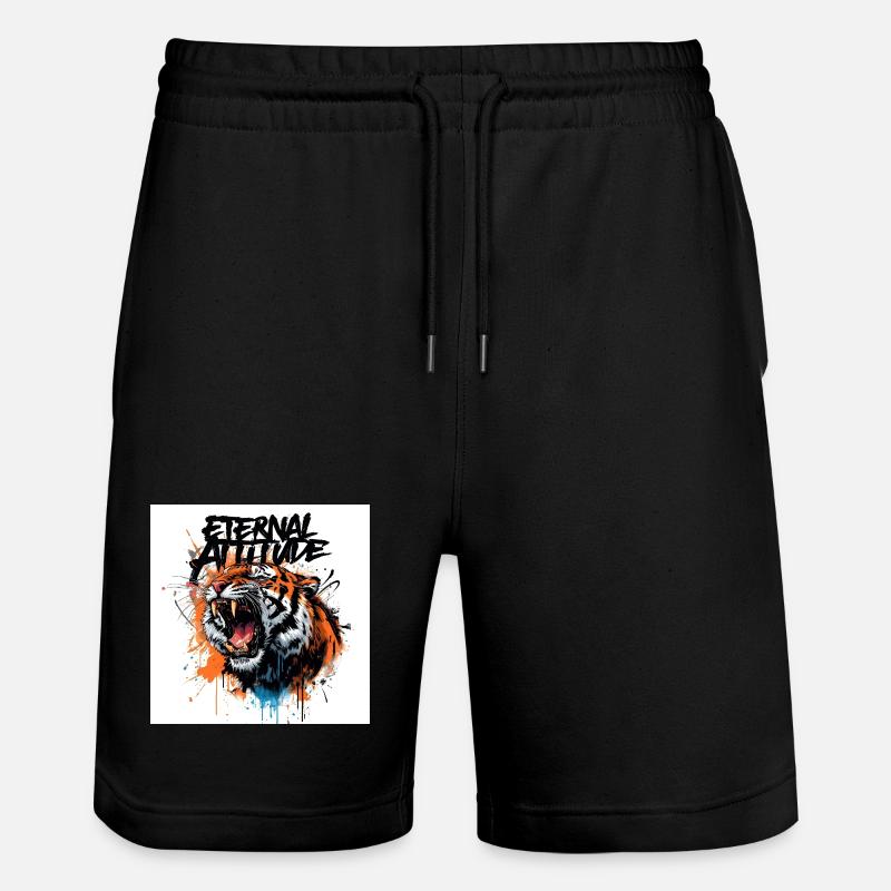 Ewige Tiger-Pose - Stanley/Stella Unisex Bio Joggingshorts Trainer  - Schwarz