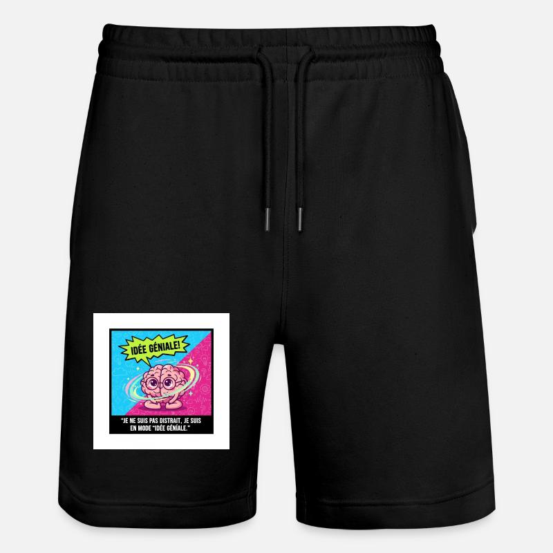 Awesome Idea Brain Pop - Stanley/Stella Trainer Unisex Organic Jogging Shorts - black