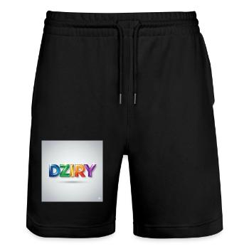 DZIRY Arc-en-Ciel Gradient - Short de jogging bio TRAINER Stanley/Stella unisexe - noir - Devant - Nik (191cm) & Marisol (170cm)