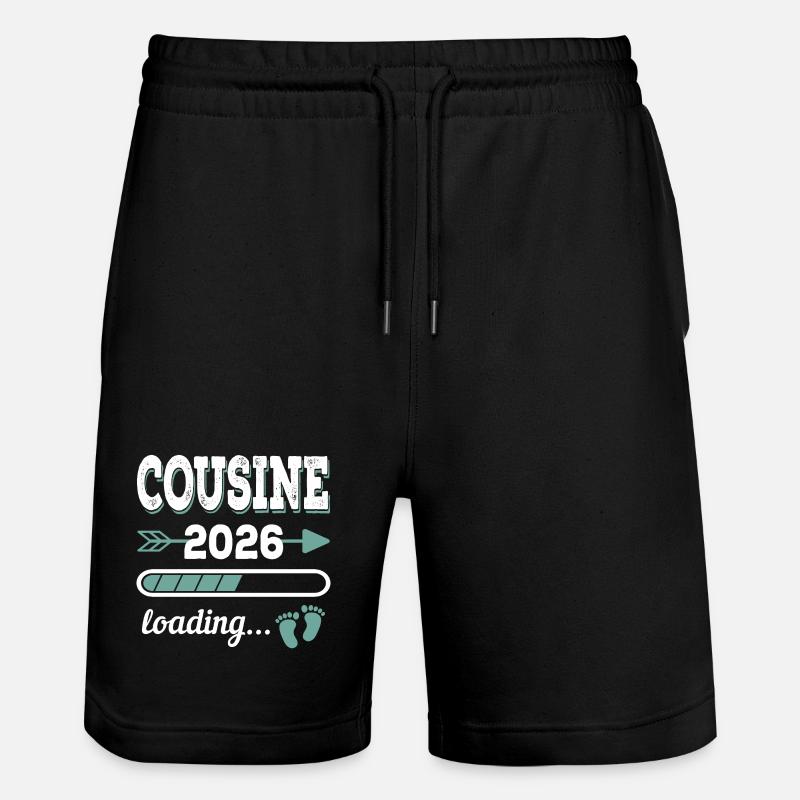 Cousine 2026 Loading Große Cousine - Stanley/Stella Unisex Bio Joggingshorts Trainer - Schwarz