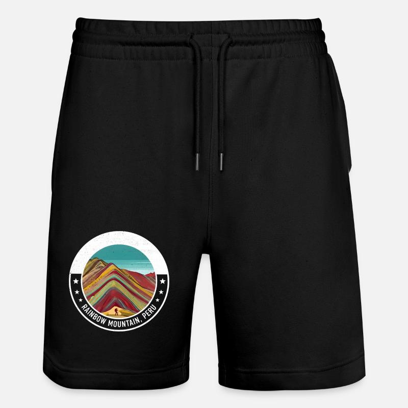 Regenbogenberg Peru Farbexplosion - Stanley/Stella Unisex Bio Joggingshorts Trainer - Schwarz