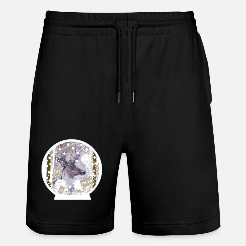 Cerf-boule à neige - Short de jogging bio TRAINER Stanley/Stella unisexe - noir