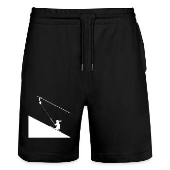 Lièvre en ascension sur corde - Short de jogging bio TRAINER Stanley/Stella unisexe - noir - Devant - Nik (191cm) & Marisol (170cm)