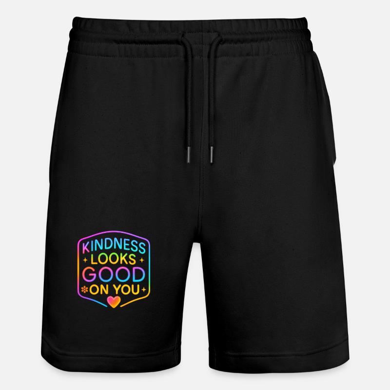 Kindness Neon steht dir gut - Stanley/Stella Unisex Bio Joggingshorts Trainer  - Schwarz