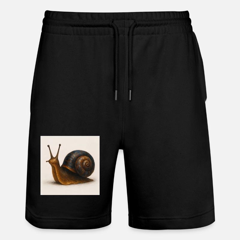 Snail with blue shimmer shell - Stanley/Stella Trainer Unisex Organic Jogging Shorts - black