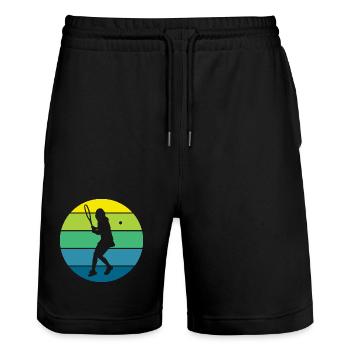 Tennis - Stanley/Stella Unisex Bio Joggingshorts Trainer  - Schwarz - Vorne - Nik (191cm) & Marisol (170cm)