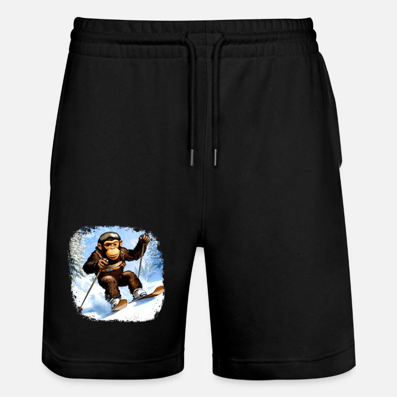 Monkey Ski / Skier Monkey - Stanley/Stella Trainer Unisex Organic Jogging Shorts - black