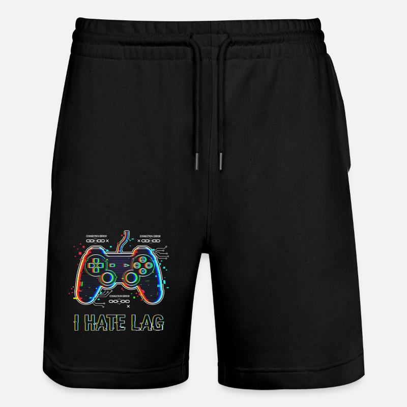 I Hate Lag Glitch - Stanley/Stella Unisex Bio Joggingshorts Trainer  - Schwarz