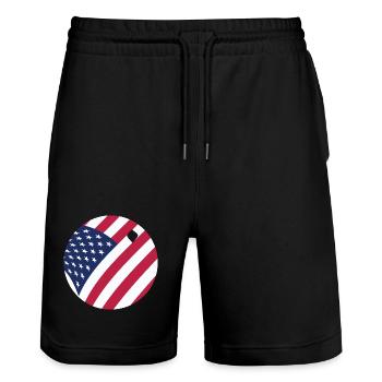 USA Flag Ping Pong Ball Patriotic Table Tennis - Stanley/Stella Trainer Unisex Organic Jogging Shorts - black - Front - Nik (191cm) & Marisol (170cm)