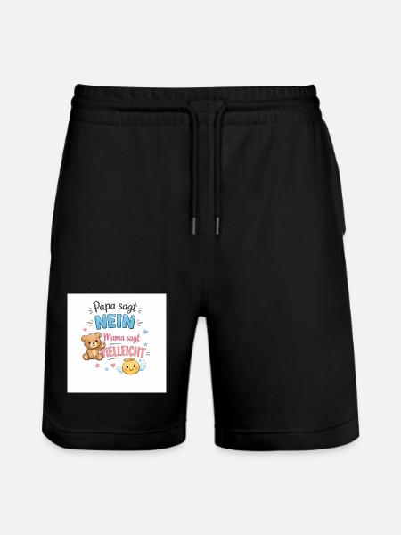 Pappa sier nei, mamma sier kanskje. - Stanley/Stella Trainer økologisk unisex-løpeshorts - svart