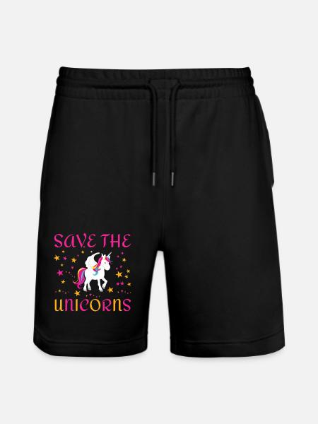 Save the unicorns - Stanley/Stella Trainer Unisex Organic Jogging Shorts - black