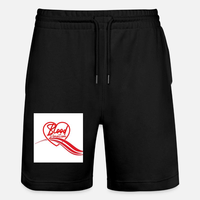Herz-Logo der Blutspende - Stanley/Stella Unisex Bio Joggingshorts Trainer  - Schwarz