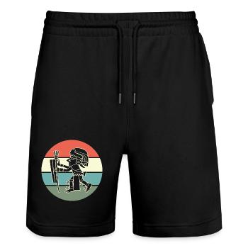aztec Mayan calendar Inca - Stanley/Stella Trainer Unisex Organic Jogging Shorts - black - Front - Nik (191cm) & Marisol (170cm)
