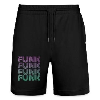 Funk Vintage - Stanley/Stella Unisex Bio Joggingshorts Trainer  - Schwarz - Vorne - Nik (191cm) & Marisol (170cm)