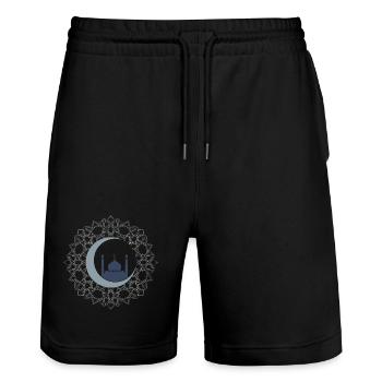 Art Islamique Mosquée Croissant Lune Élégant - Short de jogging bio TRAINER Stanley/Stella unisexe - noir - Devant - Nik (191cm) & Marisol (170cm)