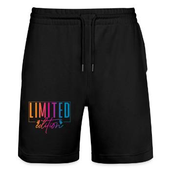 Limited Edition - Stanley/Stella Unisex Bio Joggingshorts Trainer  - Schwarz - Vorne - Nik (191cm) & Marisol (170cm)