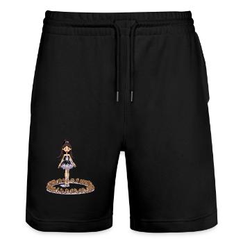Fée dansante sur un anneau bretzel - Short de jogging bio TRAINER Stanley/Stella unisexe - noir - Devant - Nik (191cm) & Marisol (170cm)