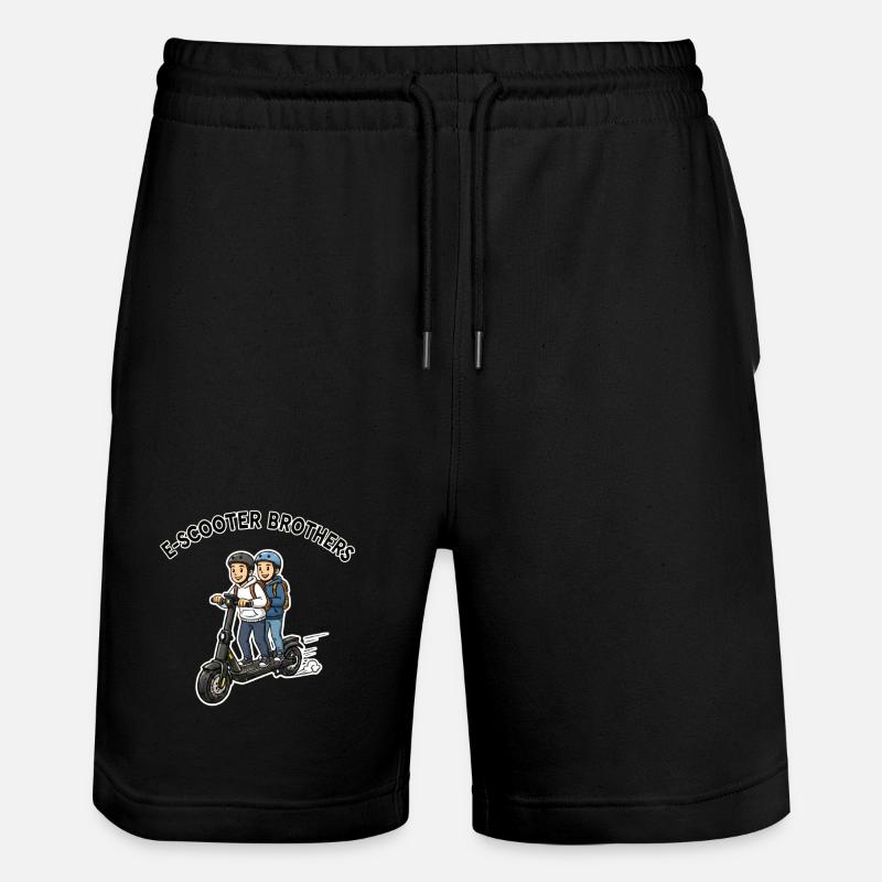 Duo des frères E-Scooter - Short de jogging bio TRAINER Stanley/Stella unisexe - noir