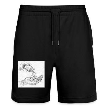 Music is my medicine  - Stanley/Stella Trainer Unisex Organic Jogging Shorts - black - Front - Nik (191cm) & Marisol (170cm)