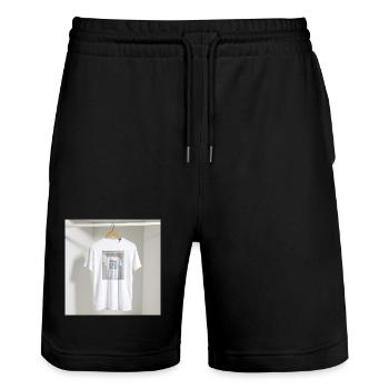 T-shirt à réflexion encadrée - Short de jogging bio TRAINER Stanley/Stella unisexe - noir - Devant - Nik (191cm) & Marisol (170cm)
