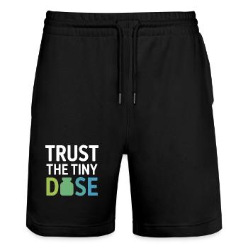 Homeopathy Trust The Tiny Dose Professional Gear  - Stanley/Stella Trainer Unisex Organic Jogging Shorts - black - Front - Nik (191cm) & Marisol (170cm)
