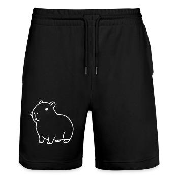 Capybara capybara blanc - Short de jogging bio TRAINER Stanley/Stella unisexe - noir - Devant - Nik (191cm) & Marisol (170cm)