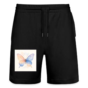 Butterfly - Stanley/Stella Unisex Bio Joggingshorts Trainer  - Schwarz - Vorne - Nik (191cm) & Marisol (170cm)