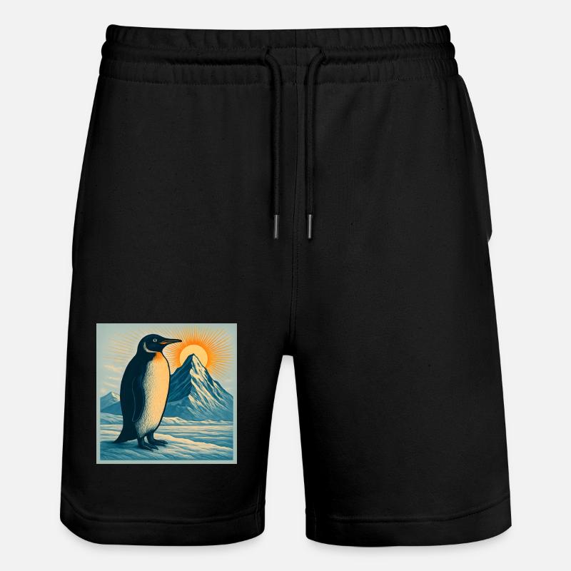 Penguin Sonnenaufgang über Eisbergen - Short de jogging bio TRAINER Stanley/Stella unisexe - noir