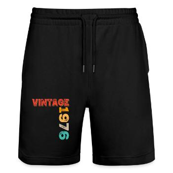 Millésime 1976 - Short de jogging bio TRAINER Stanley/Stella unisexe - noir - Devant - Nik (191cm) & Marisol (170cm)