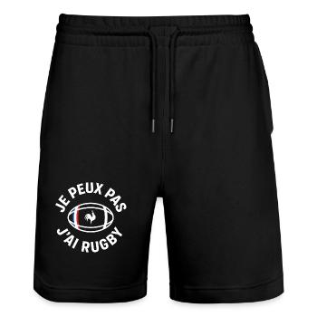 Französischer Rugby-Hahn – Ich kann nicht - Stanley/Stella Unisex Bio Joggingshorts Trainer  - Schwarz - Vorne - Nik (191cm) & Marisol (170cm)