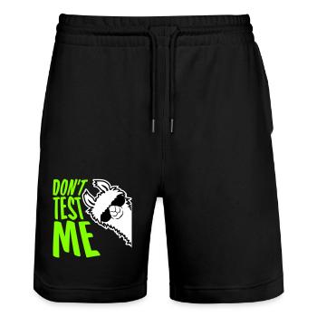 Ne me teste pas Lama Citation drôle coquine Logo - Short de jogging bio TRAINER Stanley/Stella unisexe - noir - Devant - Nik (191cm) & Marisol (170cm)