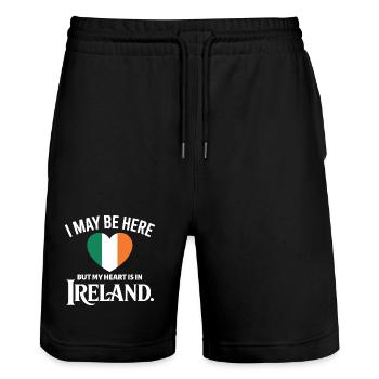 Conception du battement cardiaque irlandais - Short de jogging bio TRAINER Stanley/Stella unisexe - noir - Devant - Nik (191cm) & Marisol (170cm)