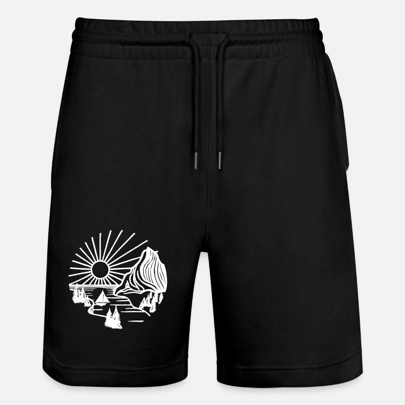 Paysage de vacances (blanc) - Short de jogging bio TRAINER Stanley/Stella unisexe - noir