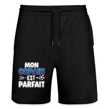 My boyfriend is perfect gifts for darling humor - Stanley/Stella Trainer Unisex Organic Jogging Shorts - black - Front - Nik (191cm) & Marisol (170cm)