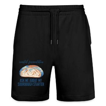 Sourdough Ask Me About My Sourdough Starter Bread - Stanley/Stella Unisex Bio Joggingshorts Trainer  - Schwarz - Vorne - Nik (191cm) & Marisol (170cm)
