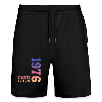 Millésime 1976 - Short de jogging bio TRAINER Stanley/Stella unisexe - noir - Devant - Nik (191cm) & Marisol (170cm)