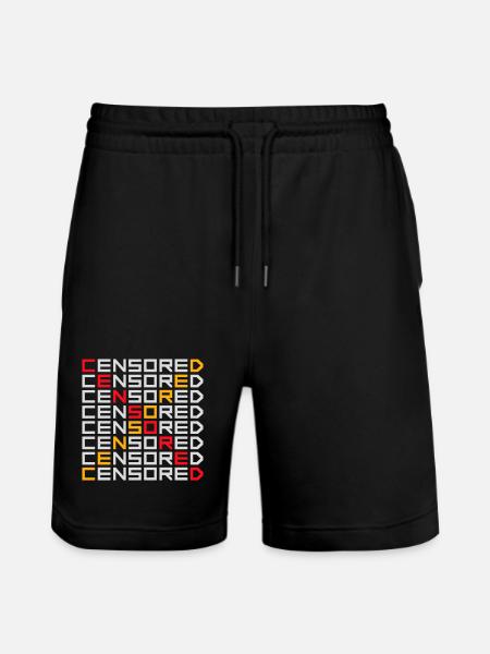 Censored Funny Statement Freedom Logo - Stanley/Stella Trainer Unisex Organic Jogging Shorts - black
