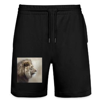 02-009 - Stanley/Stella Unisex Bio Joggingshorts Trainer  - Schwarz - Vorne - Nik (191cm) & Marisol (170cm)
