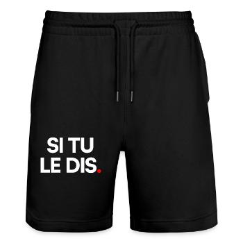 Si tu le dis - Short de jogging bio TRAINER Stanley/Stella unisexe - noir - Devant - Nik (191cm) & Marisol (170cm)