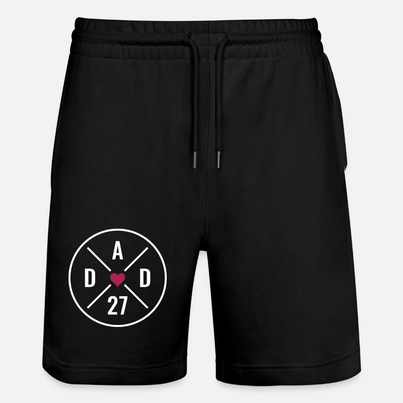 Dad 27 Herz - Stanley/Stella Unisex Bio Joggingshorts Trainer  - Schwarz