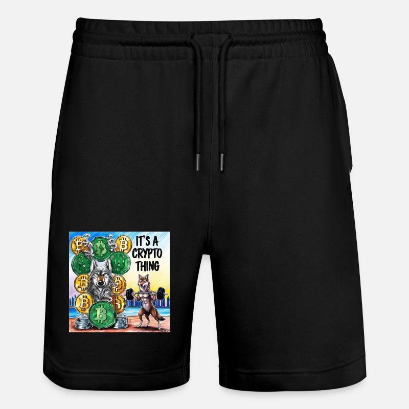 Crypto Wolf und Fuchs Kraft - Stanley/Stella Unisex Bio Joggingshorts Trainer - Schwarz