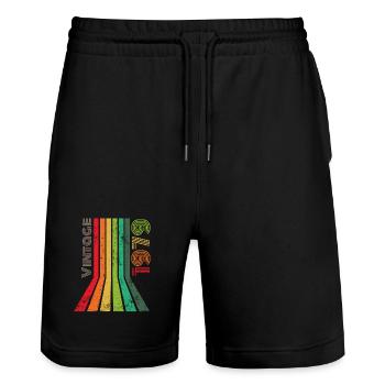 Millésime 1979 - Short de jogging bio TRAINER Stanley/Stella unisexe - noir - Devant - Nik (191cm) & Marisol (170cm)