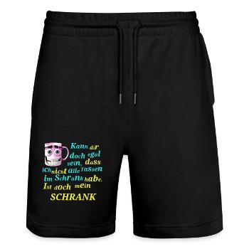 Alle Tassen im Schrank Funny Spruch - Stanley/Stella Unisex Bio Joggingshorts Trainer  - Schwarz - Vorne - Nik (191cm) & Marisol (170cm)