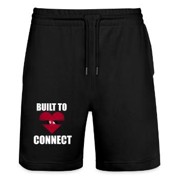 Built to Connect Love Takes Work Strong Bond - Stanley/Stella Trainer Unisex Organic Jogging Shorts - black - Front - Nik (191cm) & Marisol (170cm)