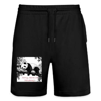 Sorry, heute Pandatag - Stanley/Stella Unisex Bio Joggingshorts Trainer  - Schwarz - Vorne - Nik (191cm) & Marisol (170cm)